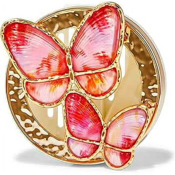 Bath & Body Works Duo Butterfly Visor Clip, Gold & Pink, 2-Pack