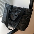 thumbnail image 3 of Bolso acolchado para mujer, bolso Hobo suave y brillante, Color sólido para compras al aire libre femeninas, 3 of 9