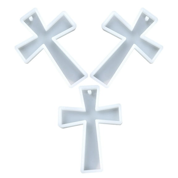 HAMPPLIES Cross Shaped Silicone Molds for Resin Casting 3Pcs 2.75X2.12X0.28In