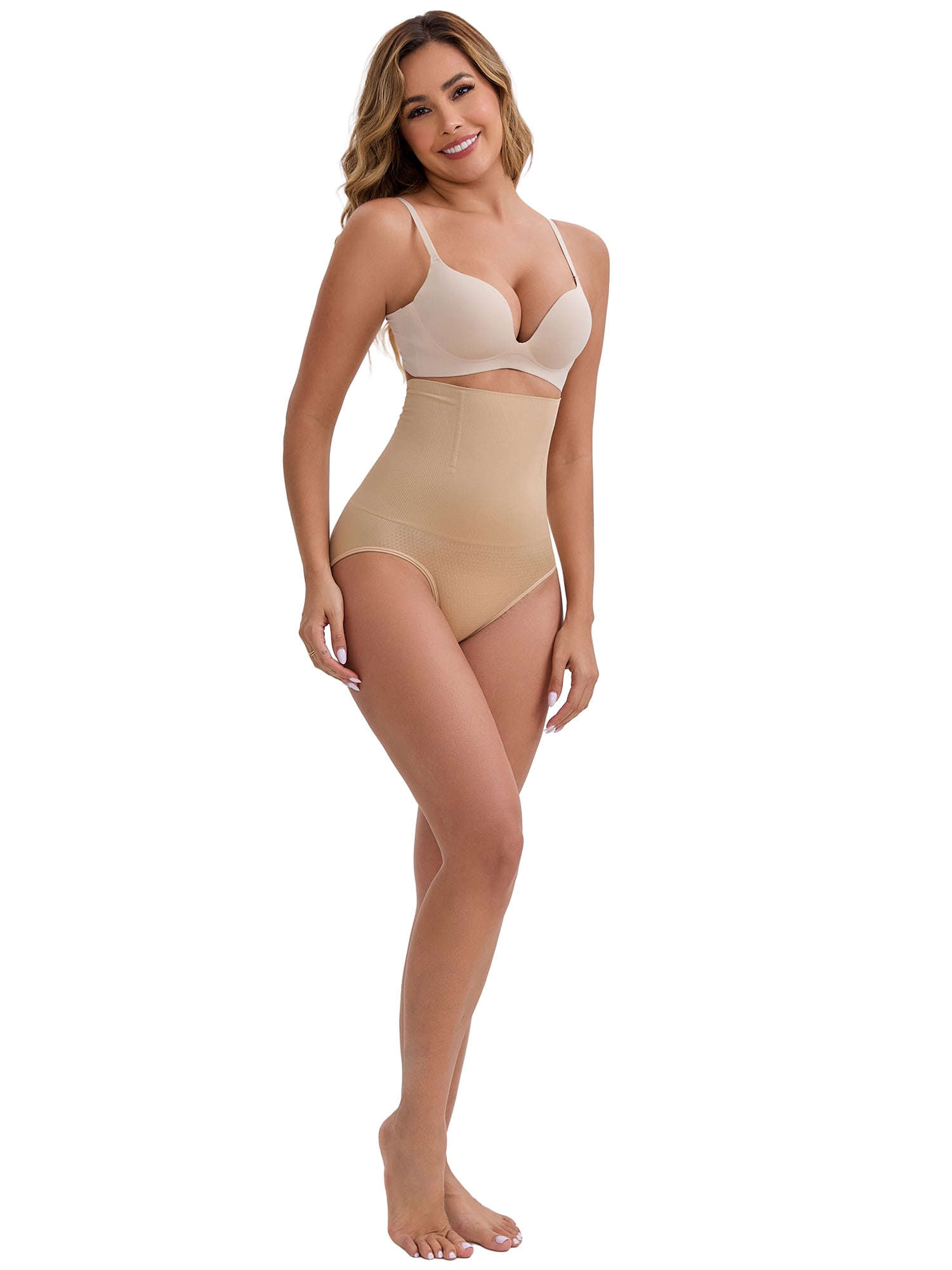 DARING DIVA Women's High-Waisted Butt Lifting Briefs Postpartum Tummy Control 3XL Beige