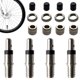thumbnail image 1 of Juego de válvulas de bicicleta de repuesto, 4 piezas, juego de válvulas de bicicleta Lightning con tapas de válvula de sellado, accesorios, repuestos, válvula de bicicleta alemana para bicicleta de, 1 of 7