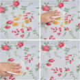 thumbnail image 4 of Round Fitted Vinyl Tablecloth with Elastic Edge 100% Waterproof Oil Proof PVC Table Cloth Wipe Clean Table Cover for Indoor and Outdoor, Rose, 40"- 44", 4 of 6