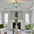thumbnail image 7 of Kiven 11.8in Flush Mount Ceiling Light Fixture Dimmable, 2-Light Anti Glare Close to Ceiling Light with 15FT Plug-in Cord, Tiffany-Style Glass Chandelier for Bedroom Kitchen Hallway(No.3193), 7 of 7