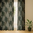 thumbnail image 6 of Vargottam Leaves Print Sheer Georgette Curtains for French Doors & Balcony - 2 Panels, 96" Long, Light Filtering, Grommet Top Printed Drapes for Living Room or Lounge, 6 of 9