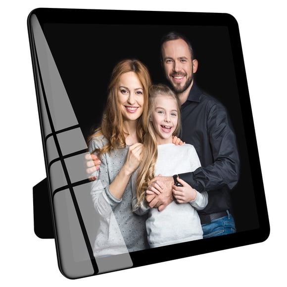 Marco de Fotos Bluesun 20x20 cm Negro con Vidrio Real para Pared/Mesa