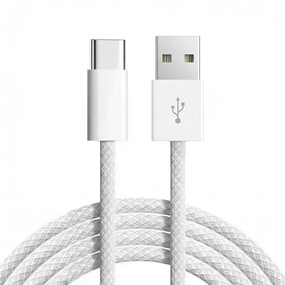 USB-A to USB-C Fast Charging Cable, 3.3 ft Nylon Braided USB Type-C Charger Cord, 3A High-Speed Charging & Data Sync for Samsung Galaxy, Google Pixel, iPad, iPhone 15/16 & USB-C Devices