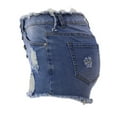 thumbnail image 4 of vigerkar Ripped Jean Shorts for Women Mid Rise Frayed Raw Hem Stretchy Denim Shorts (Light Blue, XXL), 4 of 6