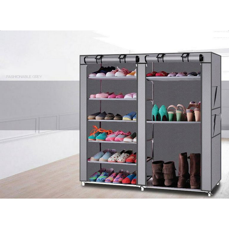 Zimtown Portable Double Closet Shoe Cabinet, Boot Rack Shelf Storage Organizer for Closet Entryway Living Room Bedroom Home, 9 Tiers 27 Shoes Zimtown Portable Double Closet Shoe Cabinet, Boot Rack Shelf Storage Organizer for Closet Entryway Living Room Bedroom Home, 9 Tiers 27 Shoes