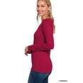 thumbnail image 2 of Zenana Plus Size Brushed Microfiber V-Neck Long Sleeve Lightweight Tee Shirt Top, 2 of 5