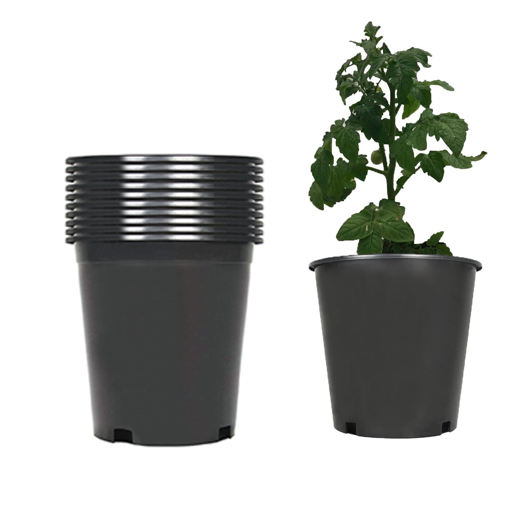 2Gal Black Plastic Nursery Plant Container Garden Planter Pot