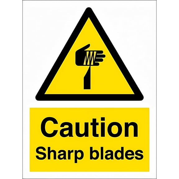 Blades Hazard 8"x12" Metal Sign, Notice Danger Warning Caution Sign, Indoor Outdoor Use, Equipment Hazard Sign