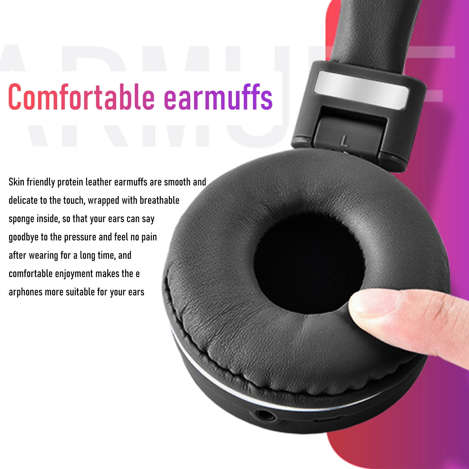 On-Ear Headphones with Microphone, Lightweight Folding Stereo Bass Headphones with 1.5M No-Tangle Cord, Portable Wired Headphones for Smartphone Tablet Computer MP3 / 4 - Black