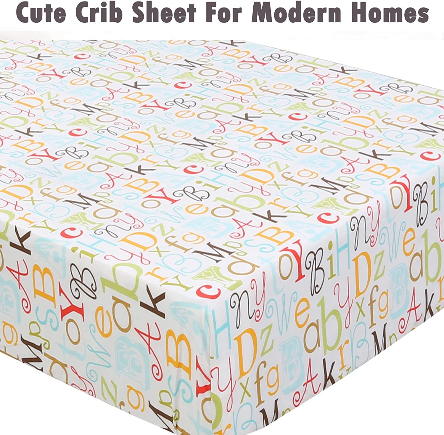 Danica 100% Cotton Fitted Baby Crib Sheet 3 Pack for baby Boys Girls |Standard Crib And Toddler Mattress Sheets | 28x52 Inch (3PK, ABC & 123)