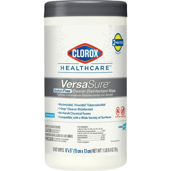 Clorox Healthcare VersaSure Surface Disinfectant Wipes, 150 Count Cannister (CS/6)