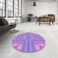 thumbnail image 4 of Ahgly Company Machine Washable Indoor Round Transitional Bright Lilac Purple Area Rugs, 6' Round, 4 of 7