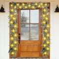 thumbnail image 3 of 6Ft Christmas Garland with Lights, Pre-lit Silver White Christmas Garland with Pinecones Berries Poinsettia Battery Operated Lights for Indoor Outdoor Fireplace Staircase Decoration, 3 of 4