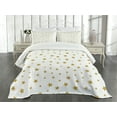 thumbnail image 3 of Ambesonne Birthday Quilted Bedspread Set 3 Pcs, Yellow Stars Pattern, King Size, Yellow and White, 3 of 5