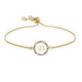 thumbnail image 1 of Fiudx Pulsera de 26 Letras con Forma de Disco y Corazón Color Melocotón para Mujer, 1 of 2
