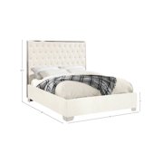 Lexi White Velvet Queen Bed-Color:White Velvet,Style:Contemporary