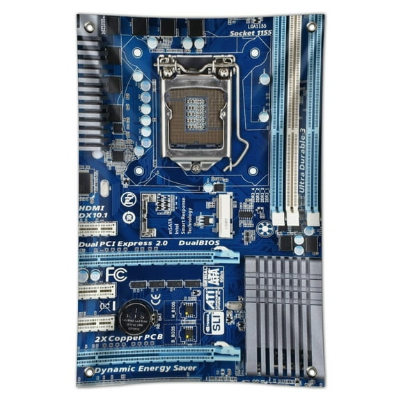 Blue Computer Motherboard Processor CPU Home Business Office Sign