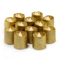 thumbnail image 3 of WYZworks Flameless LED 1.5" Gold Glitter Tea Light Faux Wax Candle, Set of 12, 3 of 5