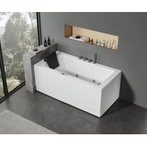 EAGO AM154ETL-R5 5 ft Acrylic White Rectangular Whirlpool Bathtub w Fixtures
