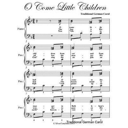 O Come Little Children Easy Elementary Piano Sheet Music -