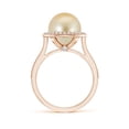 thumbnail image 2 of ANGARA Golden South Sea Cultured Pearl Halo Ring with Milgrain in 14K Rose Gold for Women | June Birthstone, Birthday, Anniversary, Jewelry Gift for Women | Pearl Ring, 2 of 8