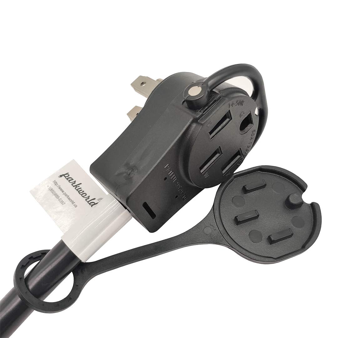 Parkworld 62053 RV 50A Splitter Adapter Cord 14-50P to 14-50R & 6-20R (T-Blade) A/C 3-Prong 20A 250V Female (1.5FT)