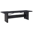 thumbnail image 1 of vidaXL Garden Table Black 240x90x74 cm Poly Rattan and Glass, 1 of 3