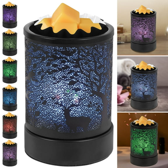 Lzvxtym Wax Warmer Metal Candle Warmer Wax Melt Warmer Night Lamp with Colorful Light for Home