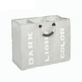 thumbnail image 1 of 3 Sections Laundry Hamper Waterproof Laundry Bag With Handle Foldable Basket, 1 of 8