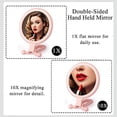 thumbnail image 5 of Lupa de Mano 10X, Espejo Maquillaje Plegable Doble Cara, PortáTil con Manejar Ajustable (Rosa), 5 of 5