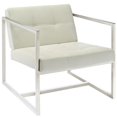 thumbnail image 1 of Hawthorne Collections Chaise d'Appoint en Vinyle en Blanc, 1 of 4