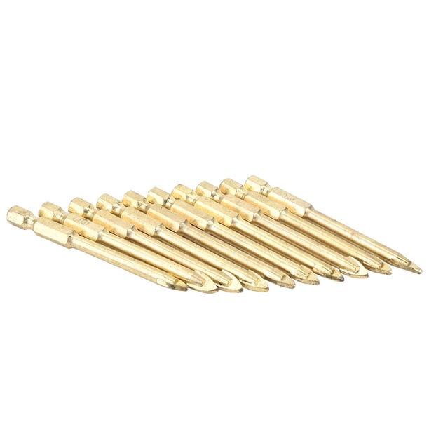 10 brocas de punta de lanza triangular con vástago hexagonal de carburo de 8 mm para baldosas de cerámica, vidrio y madera
