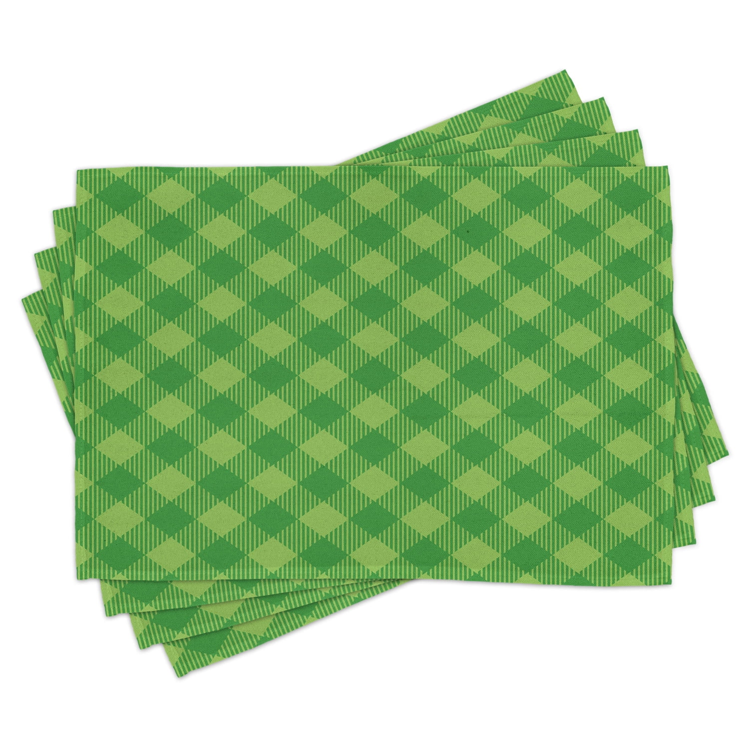Irish Placemats Set of 4 Retro Pattern in Vivid Green Cultural