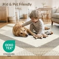 thumbnail image 4 of ODIKA 8'x10' Washable Area Rug Durable, Non-Slip Herringbone Vintage Diagonal Motif With Minimalist Farmhouse Accents for Living Room, Under Sectional, Family, 4 of 7