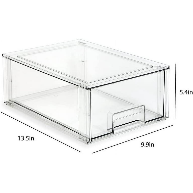 Lavish Home 8-Piece Drawer Organizer Bin with Plastic Stacking Clear  (2-Pack) SH-BUND204 - The Home Depot