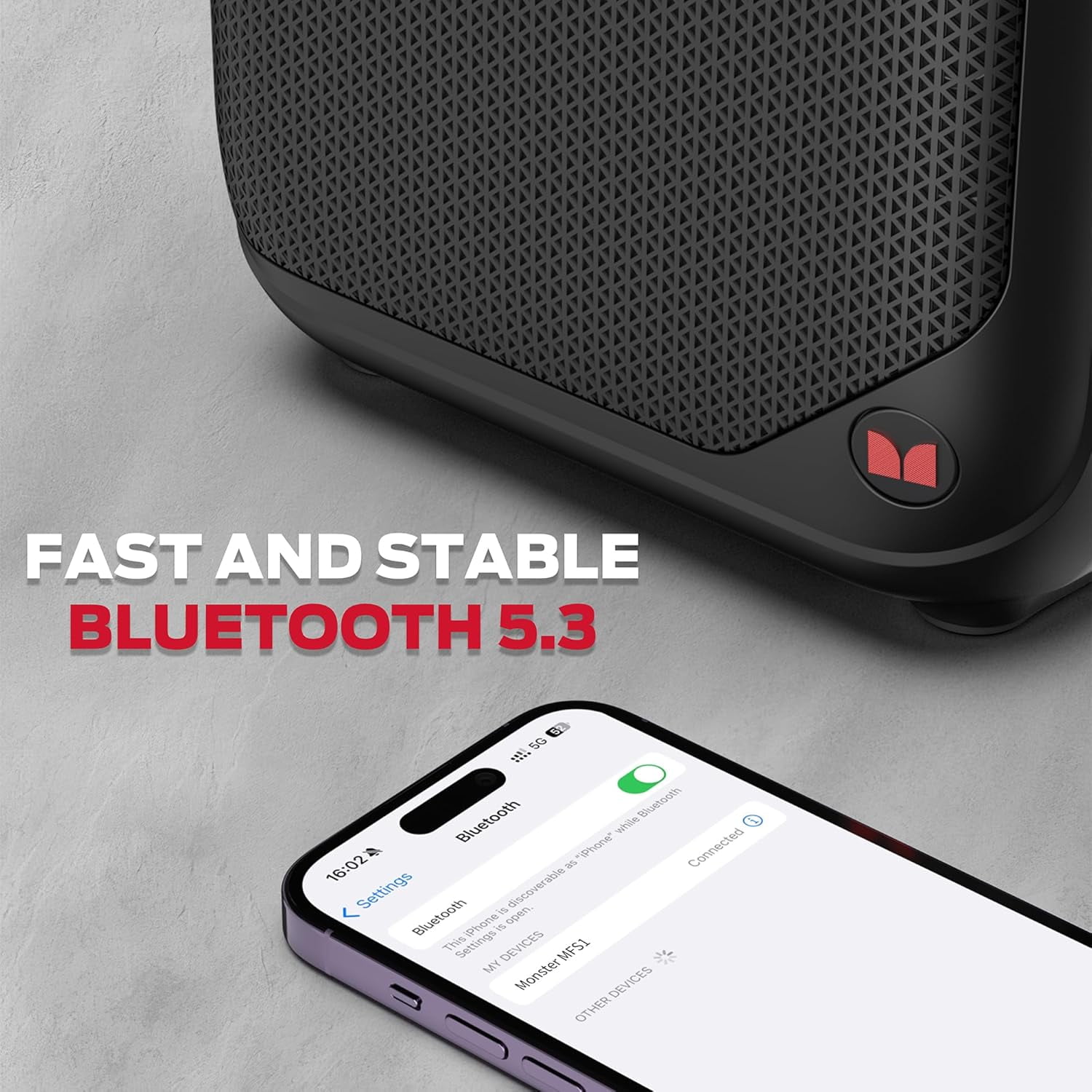 Monster Portable Bluetooth Speakers, Wireless Bluetooth Speaker with 40W Loud Stereo Sound, Outdoor Speakers with Handle, 12H Playtime, Supports TF Card, AUX for Outdoor