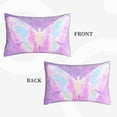 thumbnail image 2 of Sikiie Purple Sparkling Butterfly Print Plush Pillow Cover, Wrinkle-proof and Stain-resistant Pillow Protector without Pillow Core, Home Decoration-16"x24", 2 of 6
