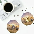 thumbnail image 5 of Balery 6 Pcs Vintage Wildlife Protectionleather Coasters Set, Drink Table Cup Coasters For Living Room Kitchen Coffee Decor, 5 of 9
