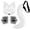 White, variant on 3Pcs Halloween Fluffy Fox Mask Paws and Tail,Realistic Fox Mask Furry Therian Gear for LARP Party