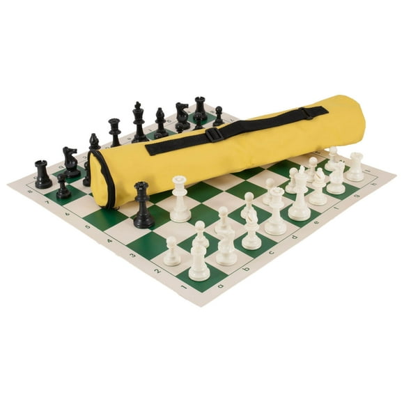 Quiver Chess Set Combination - Triple Weighted - by US Chess Federation (Neon Yellow)