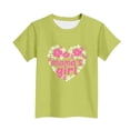 thumbnail image 4 of Zpanxa T-Shirts d'Été pour Filles Imprimé de la Fête de l'Indépendance Col Rond Manches Courtes Haut Polyester Spandex 12-13 Ans, 4 of 6