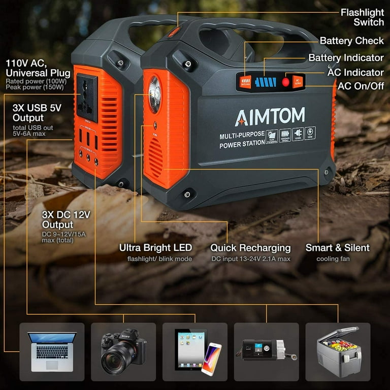 【AIM TOM】ポータブル電源 4,2000Ah AIMTOM 42000mAh 155Wh Power Station, Emergency Backup Power