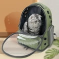 thumbnail image 4 of Cat Carrier Backpack for Cat & Small Dog Portable Transparent for Hiking Green, 4 of 8