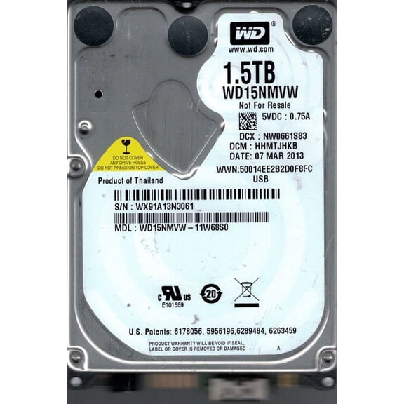 Western Digital WD15NMVW-11W68S0 1.5TB USB 3.0 DCM: HHMTJHKB
