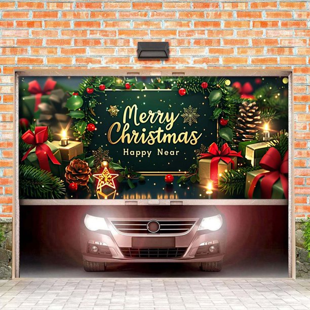 ¡Haz Una Entrada Triunfal Esta Navidad Con Nuestro Llamativo Banner Para Garaje! ¡Mejora Al Instante Tus Decoraciones Navideñas! (188,97 X 82,67 Pulgadas)
