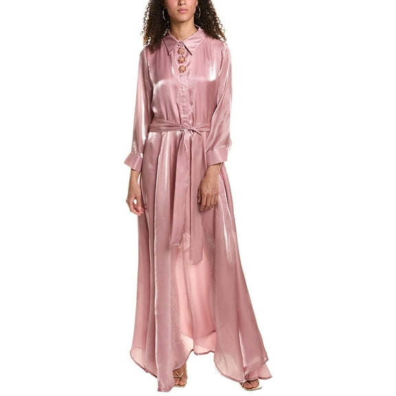 Beulah womens  Maxi Shirtdress, s, Pink