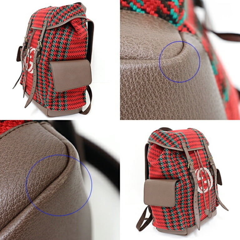 Pre-Owned GUCCI Houndstooth and Stripe Backpack with  display picture 1